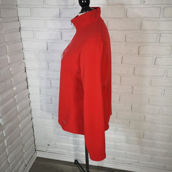 Eddie Bauer Ladies Size Large Red 1/4 Zipper Fleece Pullover - Picture 4 of 11